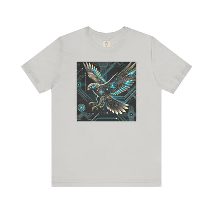 Futuristic Falcon Tech Tee - Unisex Short Sleeve Jersey Shirt - Cyber Falcon