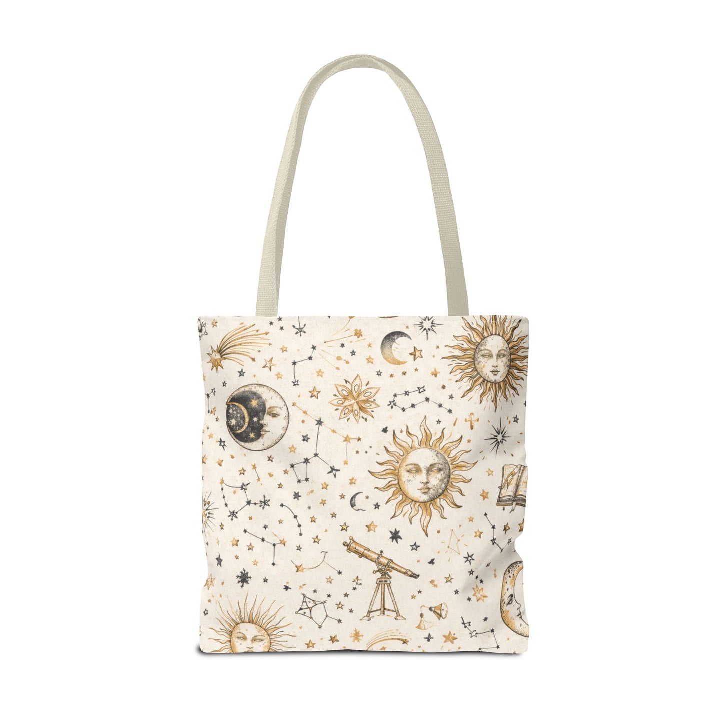 Celestial Sun & Moon Canvas Tote Bag