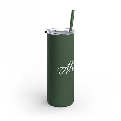 “Alive-ish” Matte Tumbler – 20oz Maars Skinny Tumbler with Straw | Chalk Script Hydration Statement