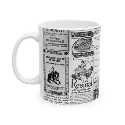 Occult Americana Coffee Tea Mug | 1800s Early 1900s Vintage Newspaper Ad Collage Ceramic Mug 2 - 11oz and 15oz