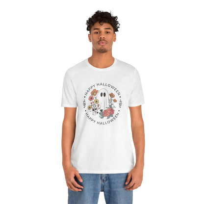Happy Halloween Floral Ghost Tee – Bella+Canvas 3001