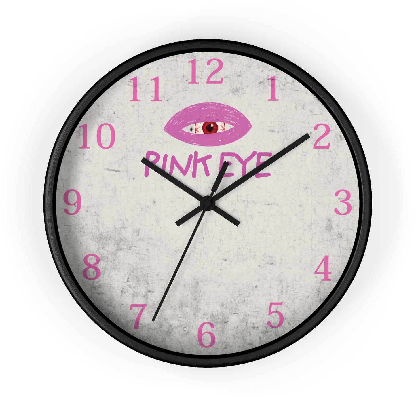 10" Pink Eye Wall Clock