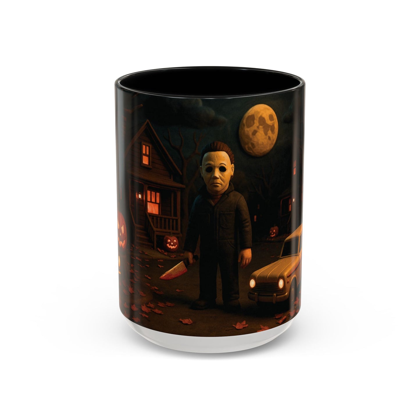 Clay-Style Slasher Halloween Night Mug | Accent Coffee Mug (11oz/15oz)