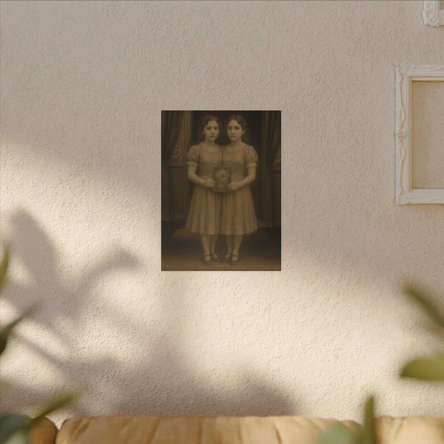 Conjoined Twins – Matte Canvas Print (Gallery-Wrapped) 0.75" – Vintage Circus-Inspired Canvas Wall Art