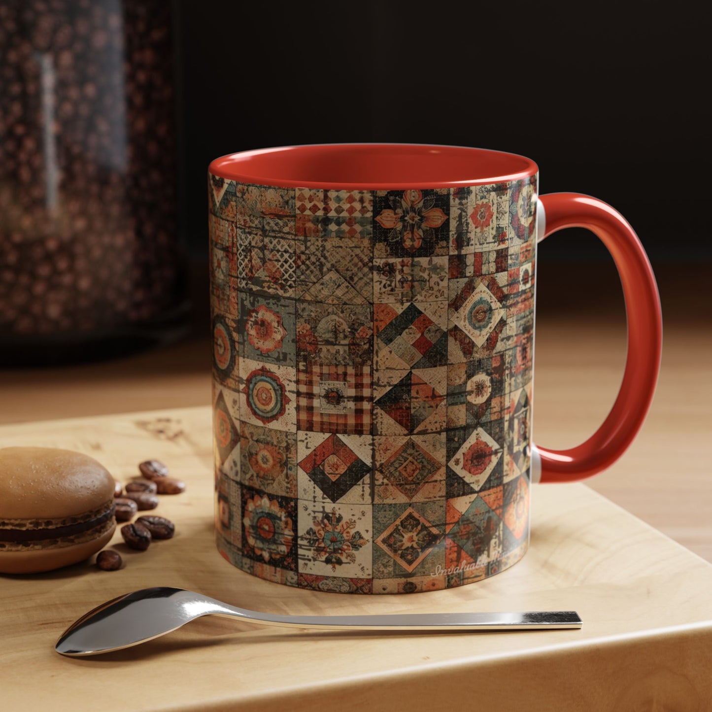 Boho Patchwork Quilt Mug | Vintage Accent Coffee Mug (11oz/15oz)