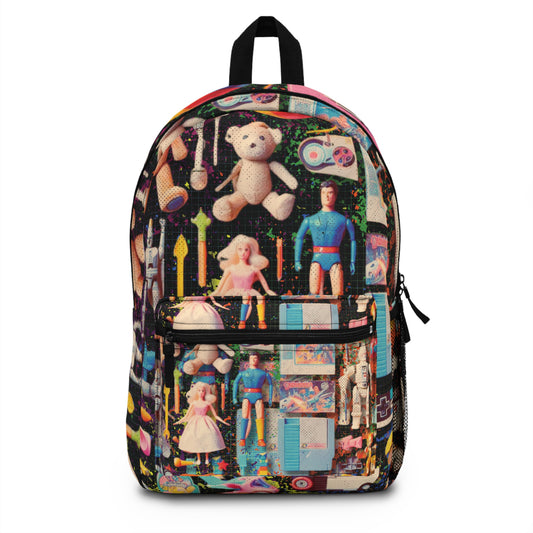 🧸 CHILDHOOD MEMORIES AOP BACKPACK – BLACK EDITION 🌌