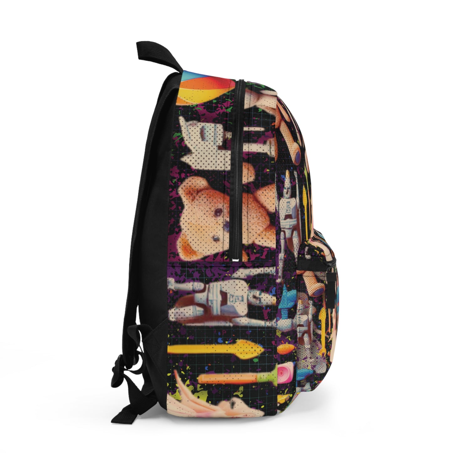 🧸 CHILDHOOD MEMORIES AOP BACKPACK – BLACK EDITION 🌌