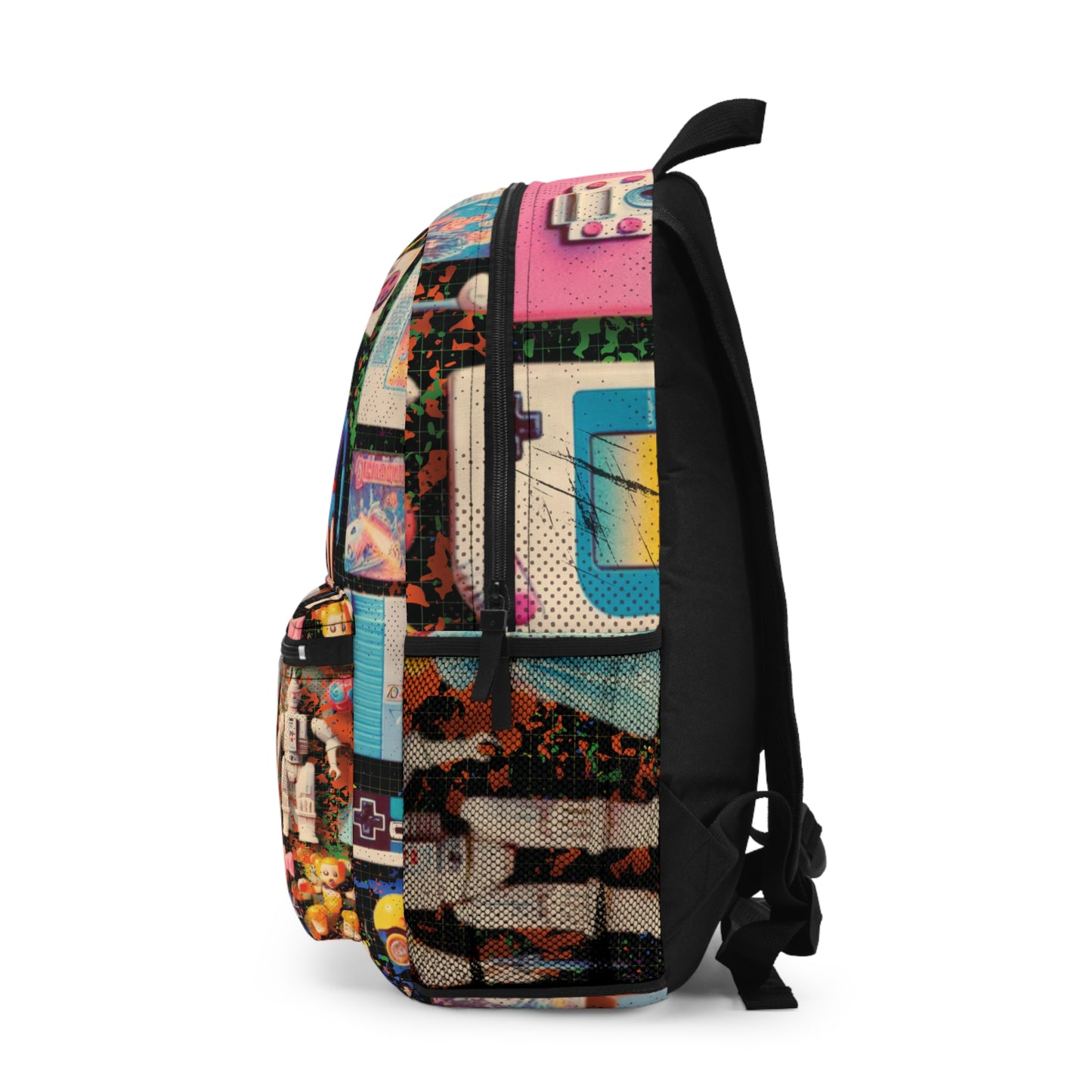 🧸 CHILDHOOD MEMORIES AOP BACKPACK – BLACK EDITION 🌌