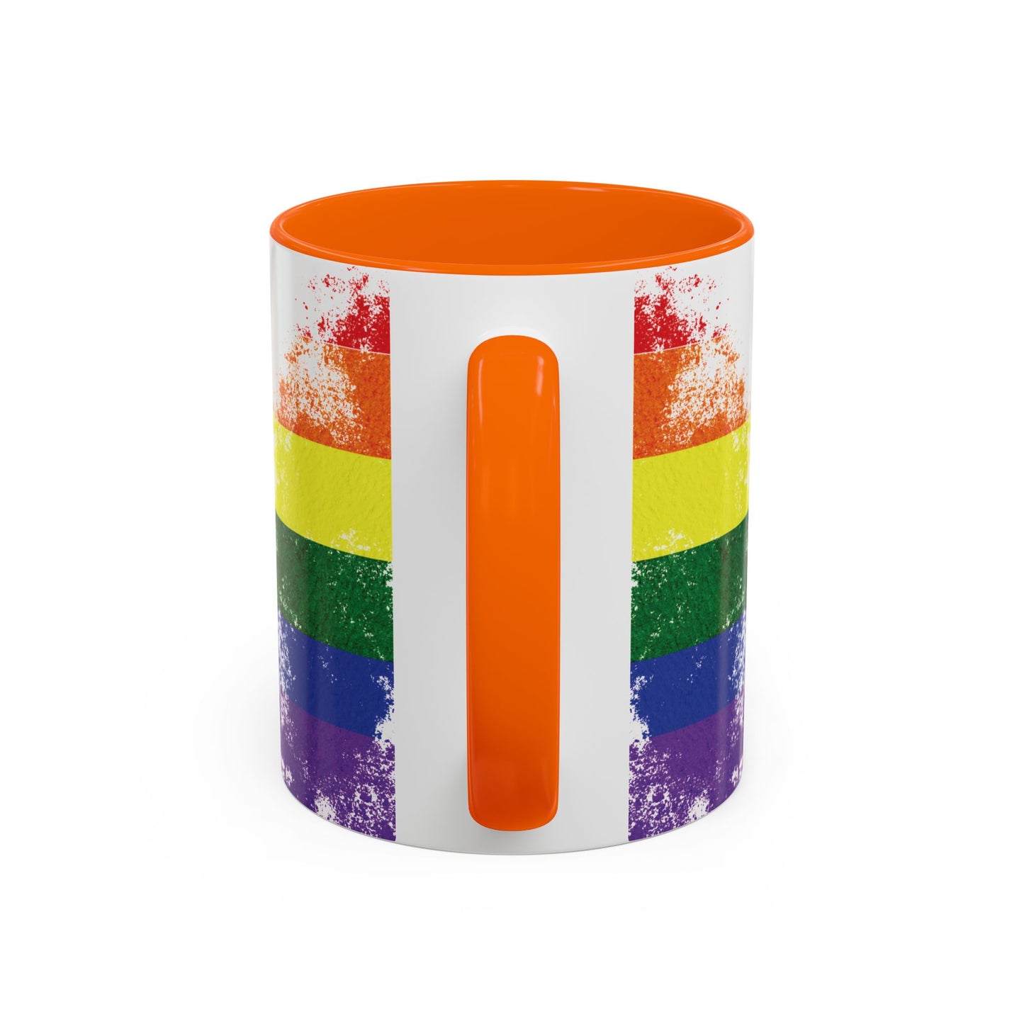 Handprint Heart Pride Mug | Rainbow Splash Ceramic Cup | 11oz & 15oz