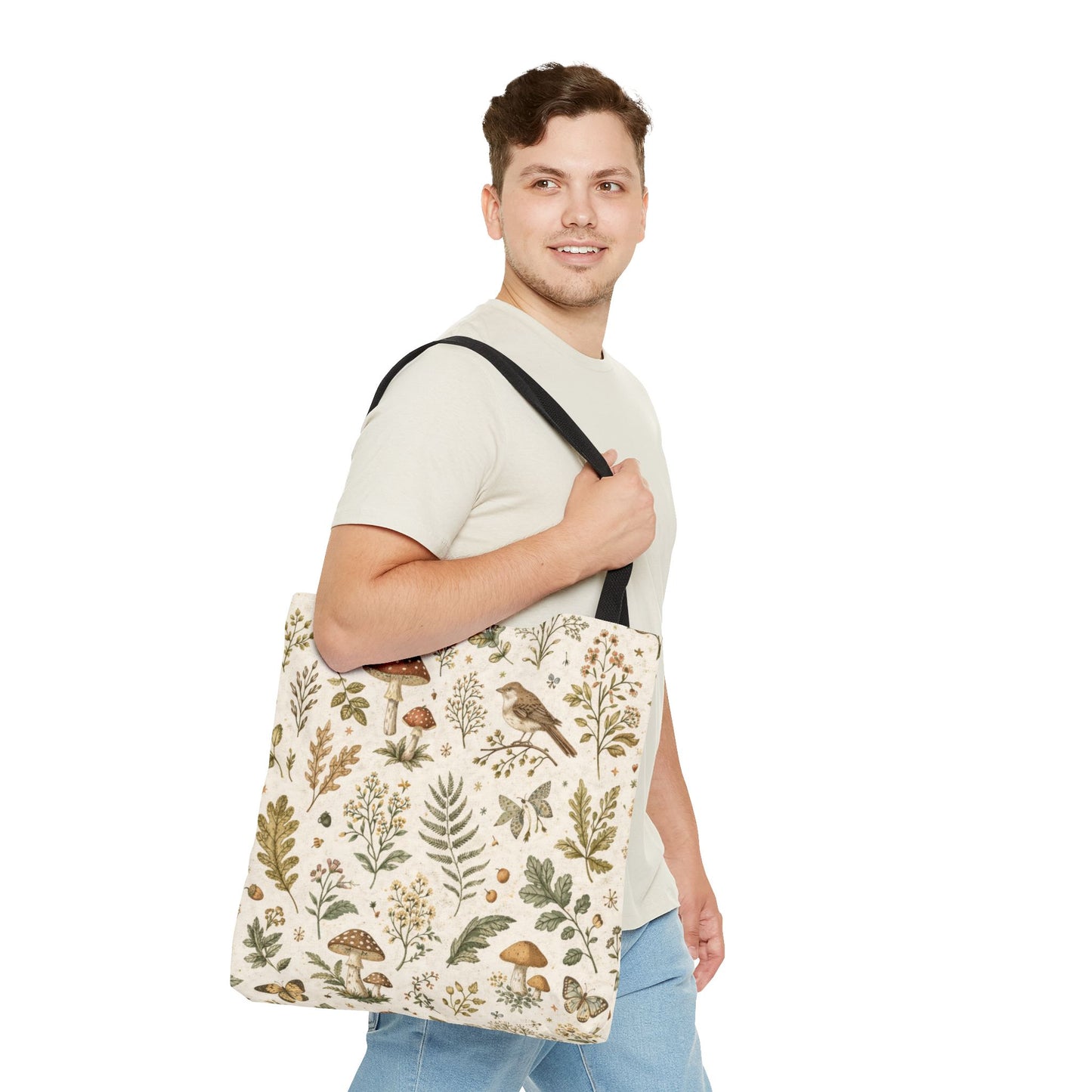 Cottagecore Botanical Canvas Tote Bag