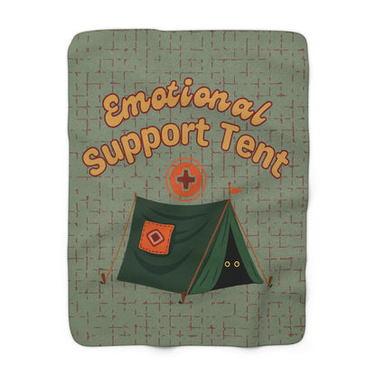 ⛺ Emotional Support Tent Sherpa Blanket – Soft, Supportive, Slightly Unstable