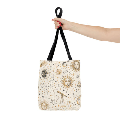 Celestial Sun & Moon Canvas Tote Bag
