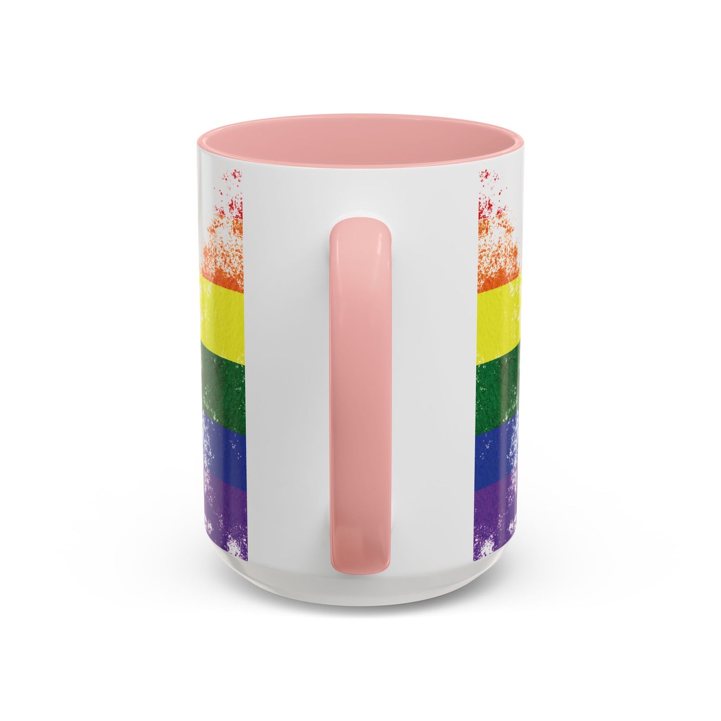 Handprint Heart Pride Mug | Rainbow Splash Ceramic Cup | 11oz & 15oz