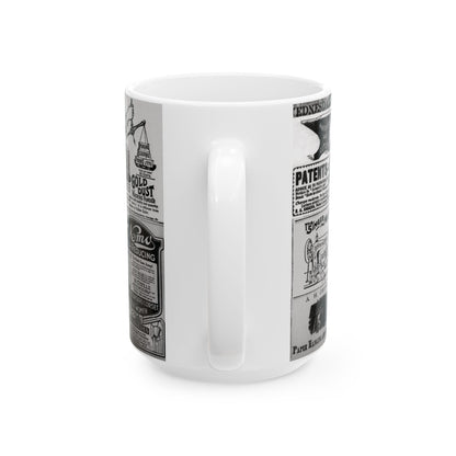 Occult Americana Coffee Tea Mug | 1800s Vintage Newspaper Ad Collage Ceramic Mug - 11oz and 15oz
