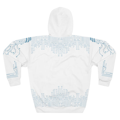Unisex Tech Circuit-Core Pullover Hoodie - Futuristic Design for Comfort & Style