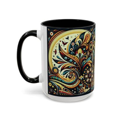 ☕️ Accent Coffee Mug (11, 15oz) – Beautiful Boho Style Graphic 🌿