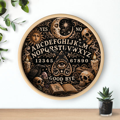 Ouija Board Wall Clock – Gothic Occult Spirit Board 10" Decor