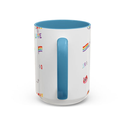 Minimalist Pride Accent Mug | LGBTQ+ Love Ceramic Cup | 11oz & 15oz