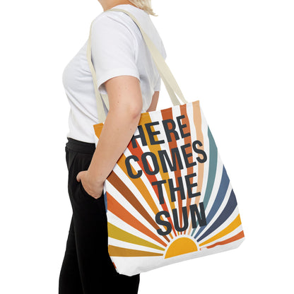 Here Comes the Sun – Retro Sunburst Tote Bag
