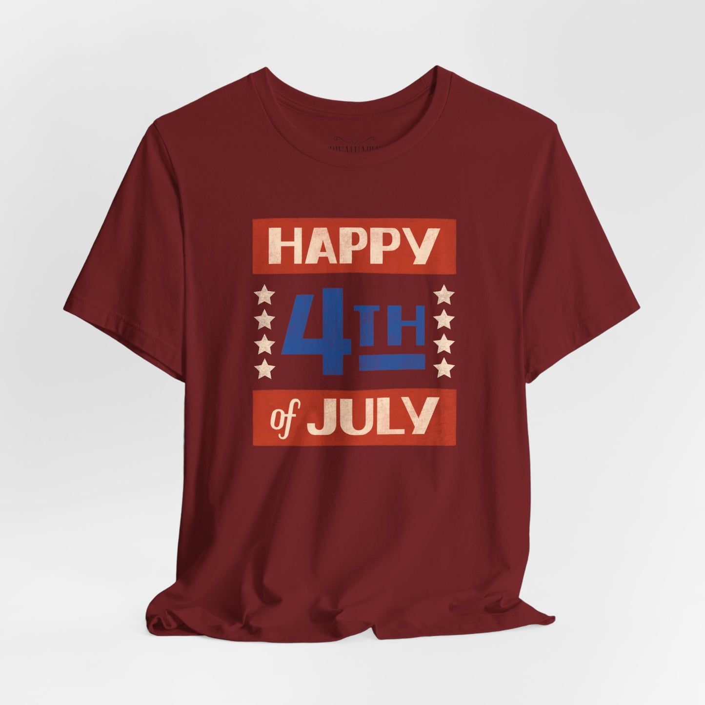 Happy 4th / Land of the Free Tee – Dual-Sided Print – Unisex Bella + Canvas Jersey T-Shirt