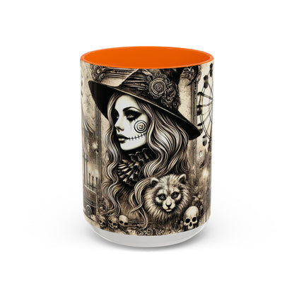 Creepy Circus Witch Mug | Vintage Halloween Accent Coffee Mug (11oz/15oz)