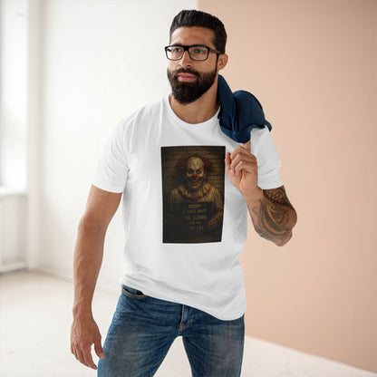 Creepy Clown Mugshot T-Shirt – Premium AS Colour 5001 Horror Tee