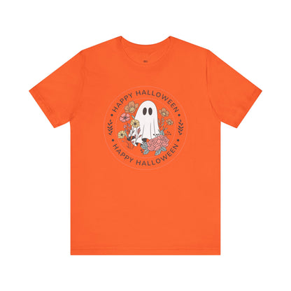 Happy Halloween Floral Ghost Tee – Bella+Canvas 3001