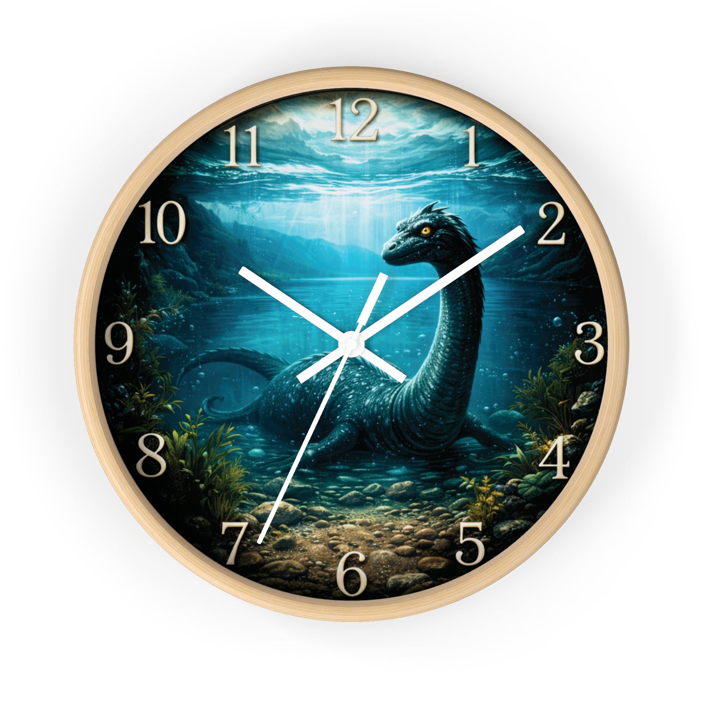 Loch Ness Monster Wall Clock – Nautical Mythical Sea Serpent 10" Decor