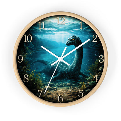 Loch Ness Monster Wall Clock – Nautical Mythical Sea Serpent 10" Decor