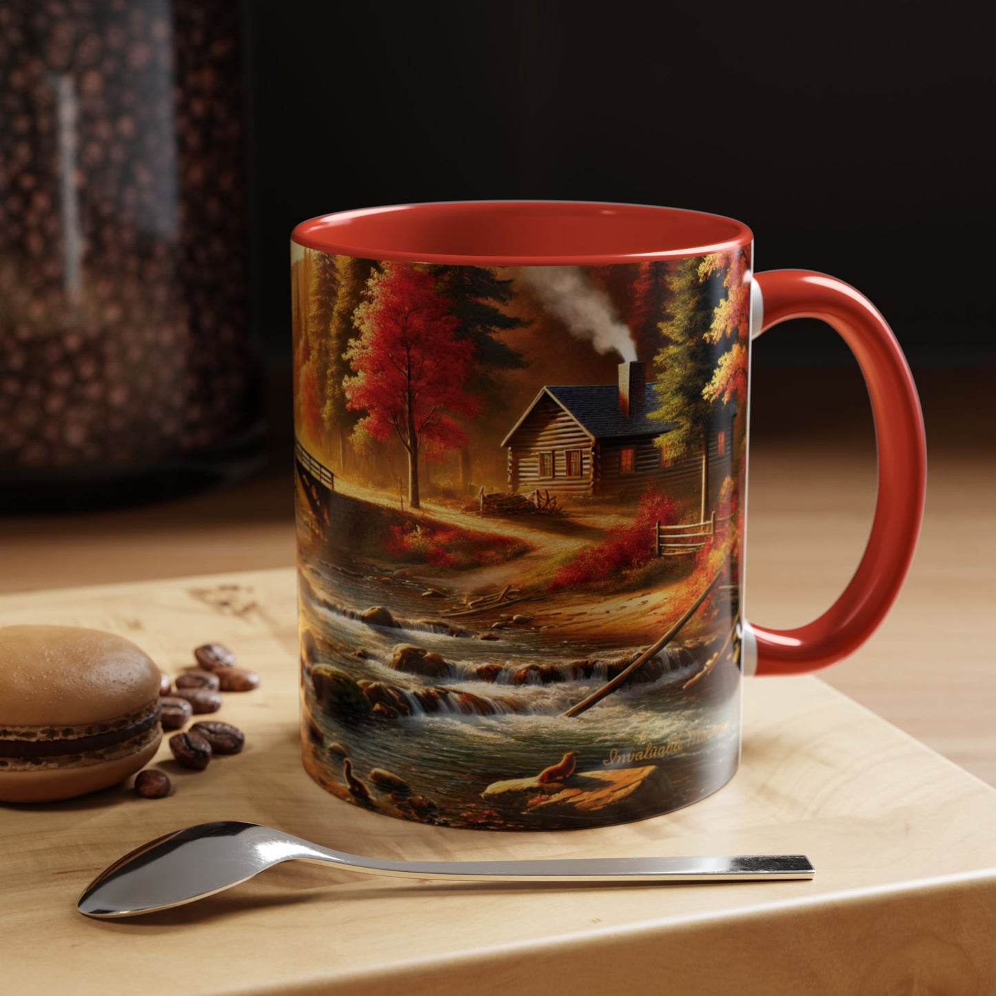 Cozy Autumn Cabin Mug | Fall Vibes Accent Coffee Mug (11oz/15oz)
