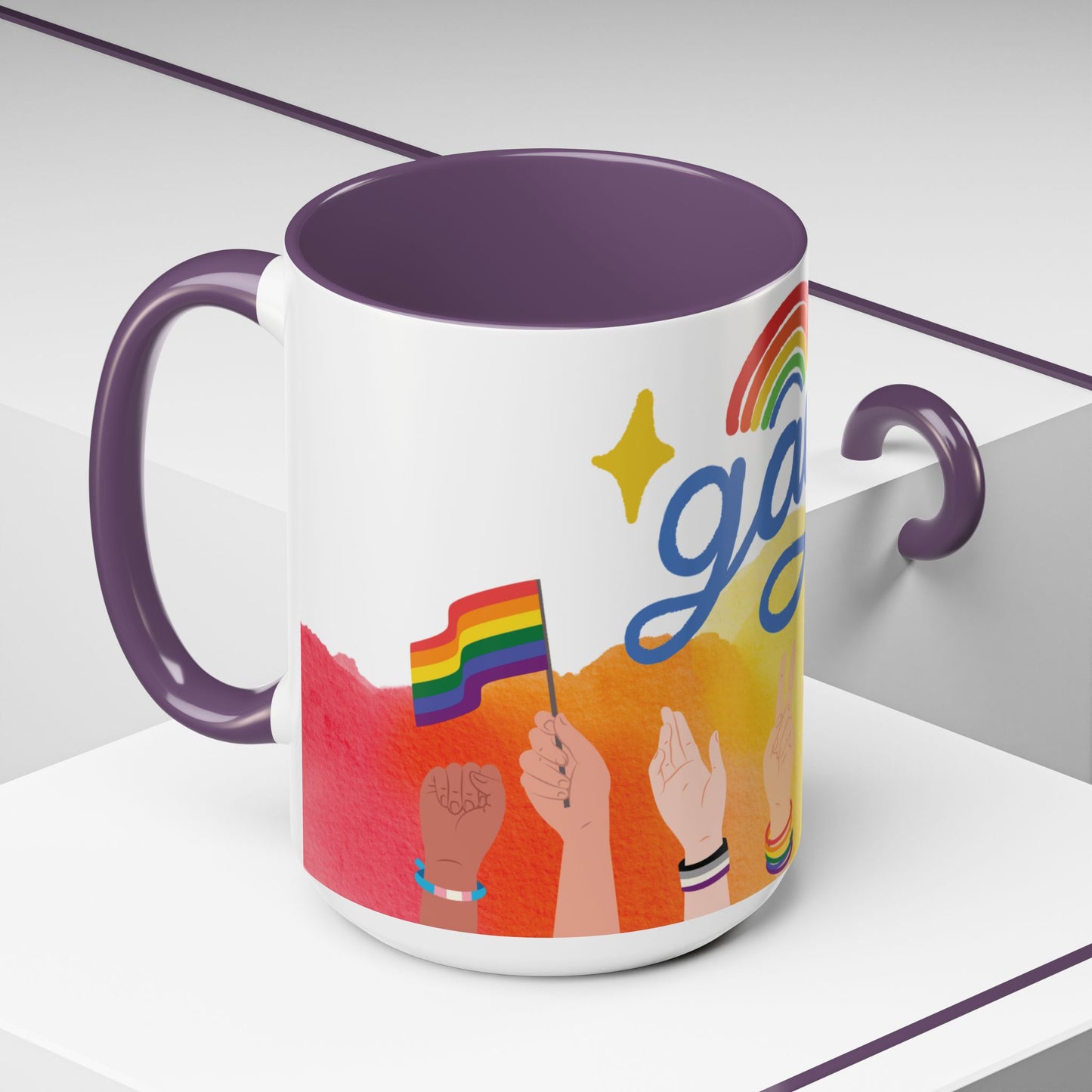 Bold Pride Accent Mug | Fun LGBTQ+ Gift | 11oz & 15oz Options