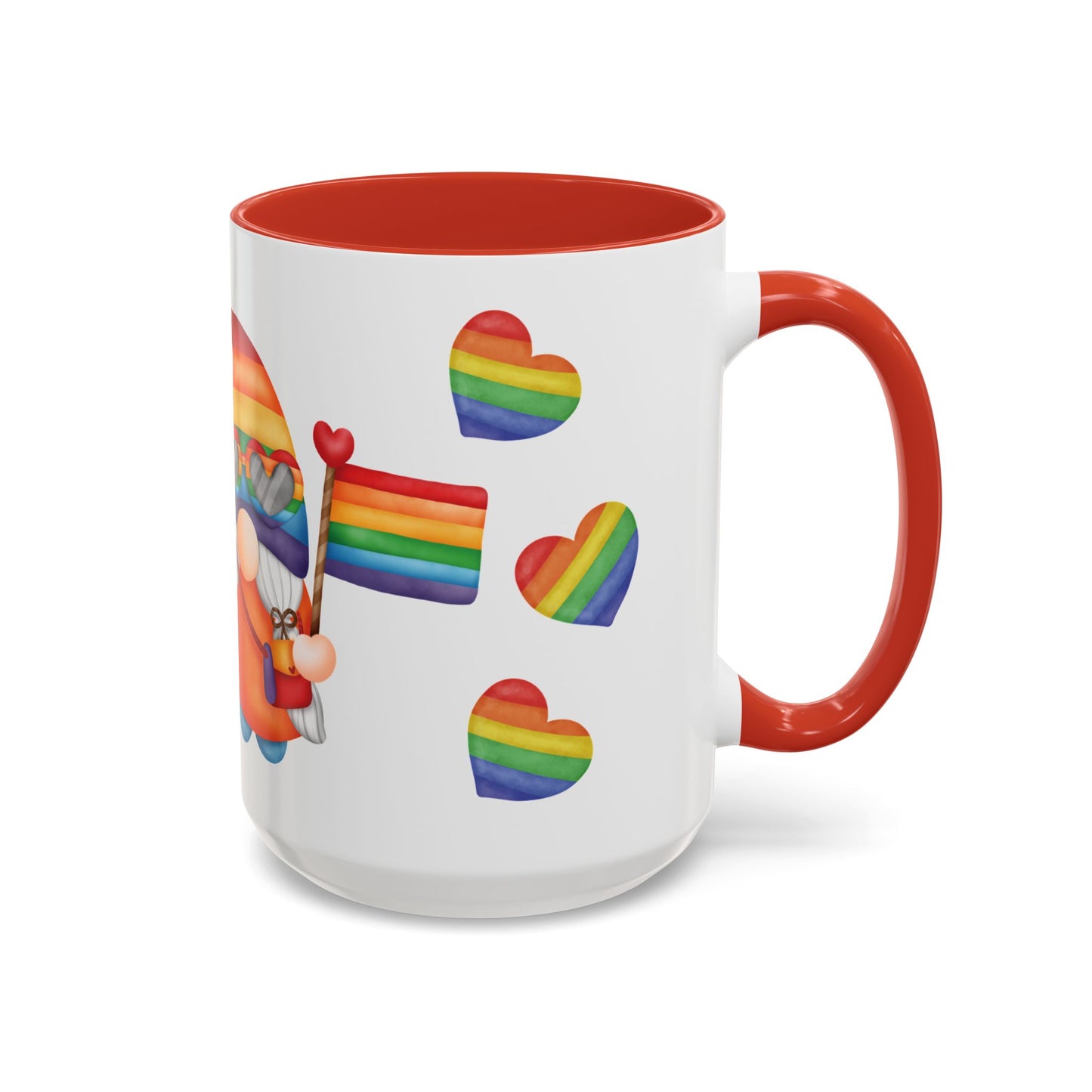 Pride Gnome Accent Mug | Rainbow Love Coffee Cup | 11oz & 15oz