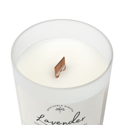 11oz Frosted Glass Natural Soy Wax Candle with Wooden Wick – Available in 9 Scents