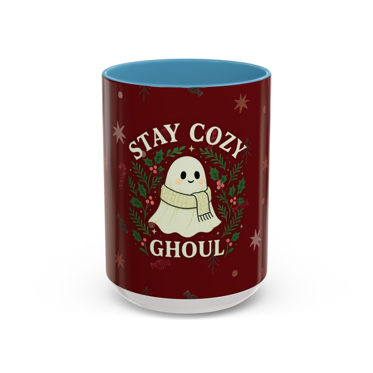 Stay Cozy Ghoul Ghost Holiday Coffee Mug – Funny Cute Christmas Accent Mug