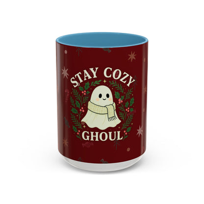Stay Cozy Ghoul Ghost Holiday Coffee Mug – Funny Cute Christmas Accent Mug
