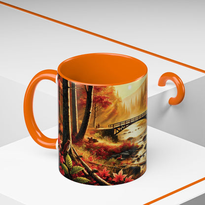 Cozy Autumn Cabin Mug | Fall Vibes Accent Coffee Mug (11oz/15oz)