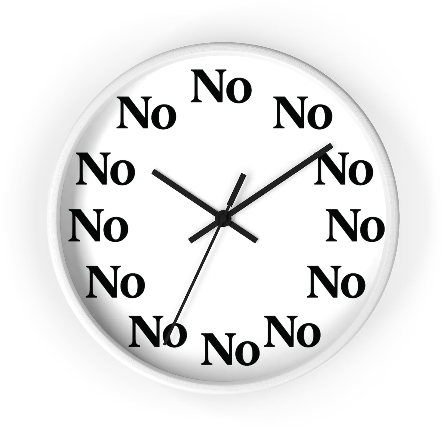 Funny Sarcastic Wall Clock – All Hours Say NO – Boutique 10” Clock for ADHD, Burnout & Passive Aggression Decor