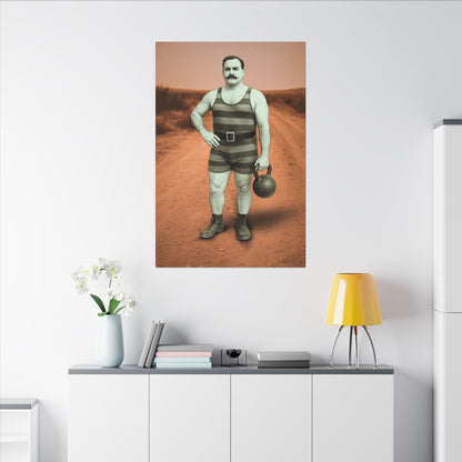 The Strongman – Matte Canvas Print (Gallery-Wrapped) 0.75" – Vintage Circus-Inspired Canvas Wall Art