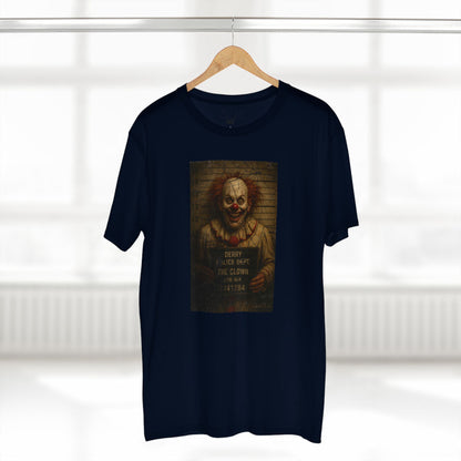 Creepy Clown Mugshot T-Shirt – Premium AS Colour 5001 Horror Tee