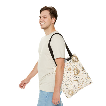 Celestial Sun & Moon Canvas Tote Bag