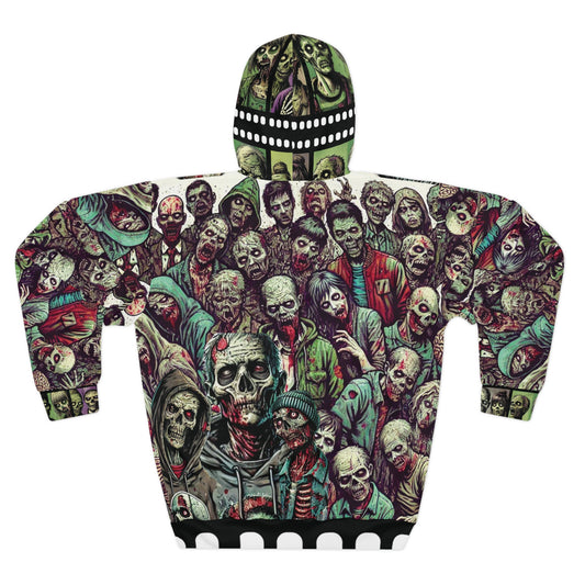 Zombie Apocalypse AOP Pullover Hoodie | All Over Print Horror Hoodie | Custom Gothic Hoodie | Halloween Streetwear | Zombie Graphic Design