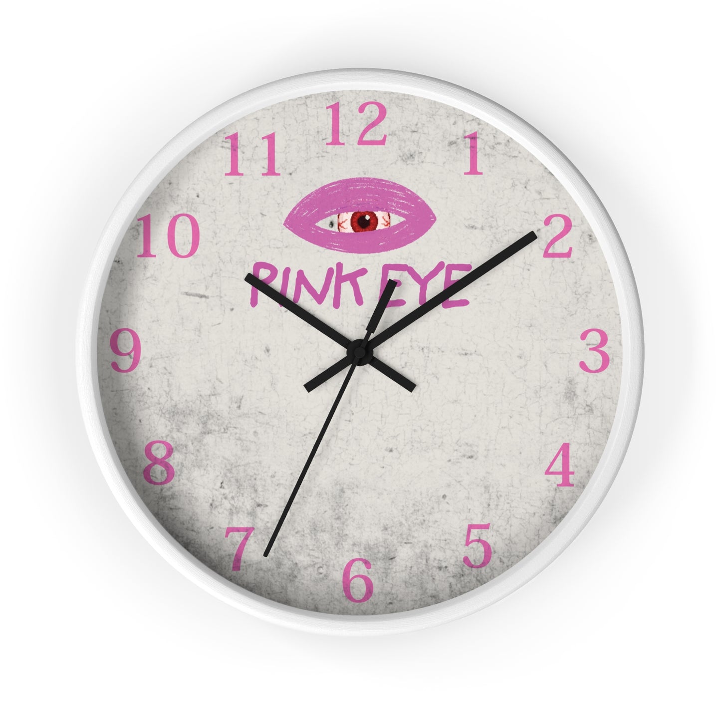 10" Pink Eye Wall Clock