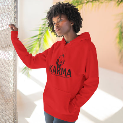 Karma Hoodie — “What Goes Around Comes Around” Minimalist Spiritual Quote Hoodie (Lane Seven Premium Fleece)