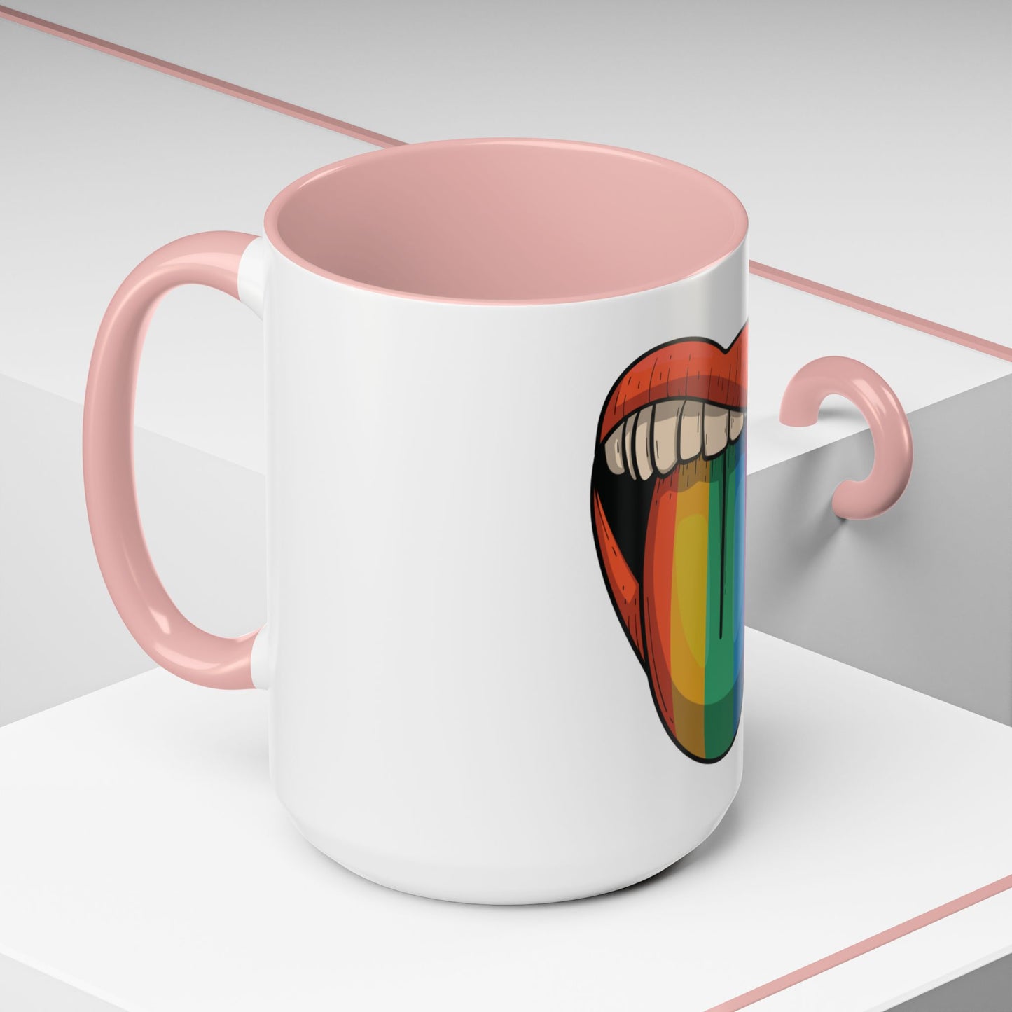 🔥💋 Pride Tongue Ceramic Mug – Rainbow Tongue Vibes 🌈✨