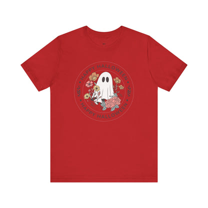Happy Halloween Floral Ghost Tee – Bella+Canvas 3001