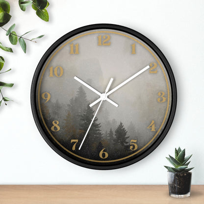 Fog & Pines Minimalist Forest 10" Wall Clock