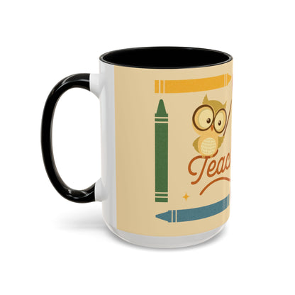 Teach Love Inspire Color Accent Mug (11oz/15oz) – Teacher Gift • Back to School • Durable Ceramic, Dishwasher & Microwave Safe