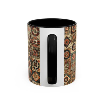 Boho Patchwork Quilt Mug | Vintage Accent Coffee Mug (11oz/15oz)