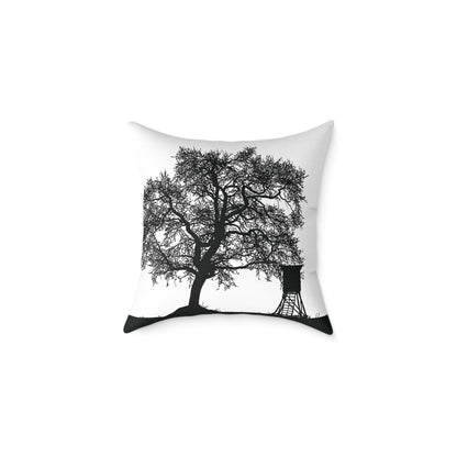 Lone Tree & Water Tower Silhouette Throw Pillow – Dark Countrycore Accent for Moody Spaces Home Decor Throw Pillows