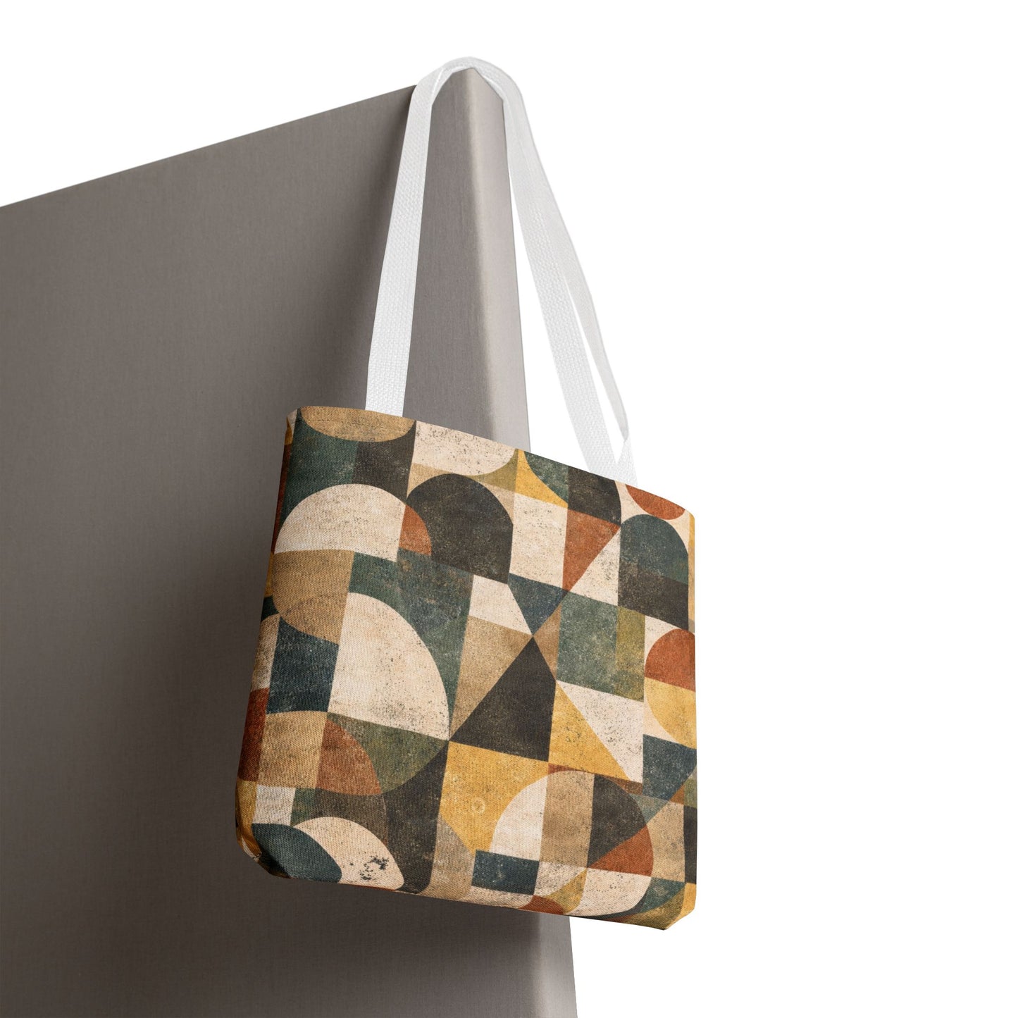Mid-Century Geometric Canvas Tote Bag